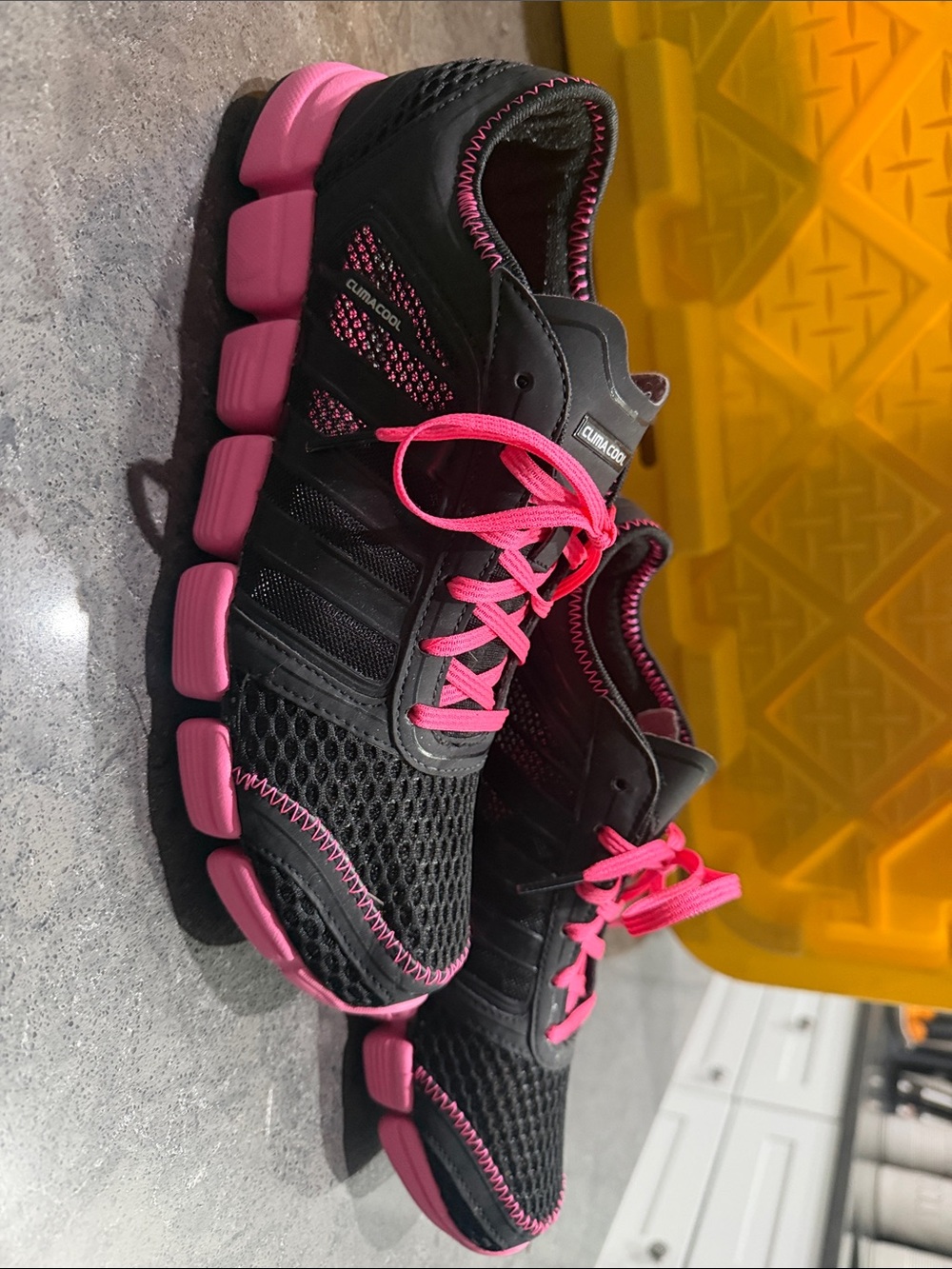 Adidas Black and Pink Women's Climacool Athletic Sneakers. NWOT